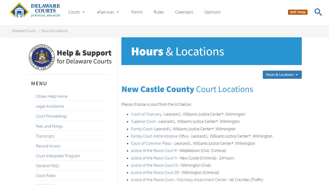 New Castle County Court Locations - Hours & Locations - Delaware
